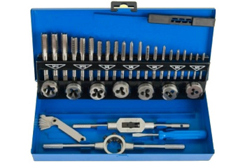 Набор плашек и метчиков из 32 предметов (М3-М12, металлический кейс) Техносталь t207032