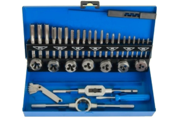 Набор плашек и метчиков из 32 предметов (М3-М12, металлический кейс) Техносталь t207032