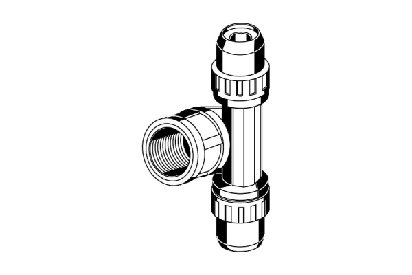 Тройник переходной со смещением (20х20 мм; 1/2") для трубопровода Зубр 51504-20-1/2-20