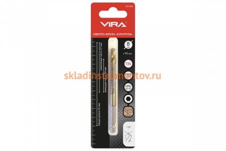 Сверло-фреза Кукуруза 8 мм; 1/4HEX-E VIRA 551308