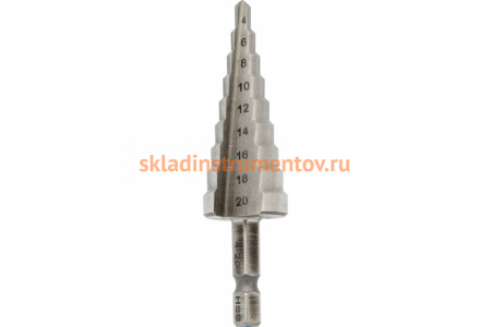 Сверло ступенчатое M2-TiN 4-20 мм RAGE VIRA 554300