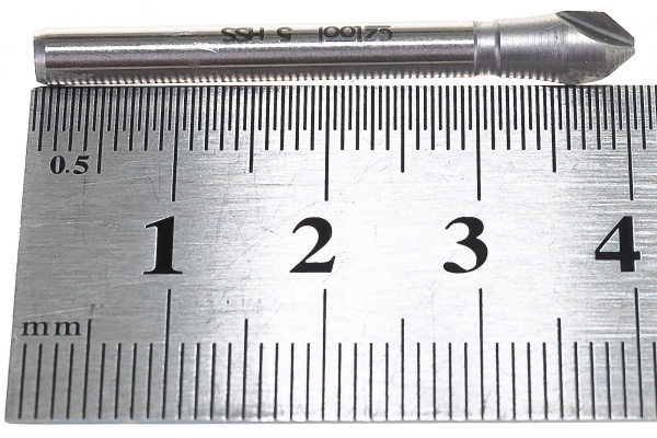 Зенкер конический 3-х канавочный (5х40 мм; хвостовик 4 мм; HSS) Bucovice Tools 741050