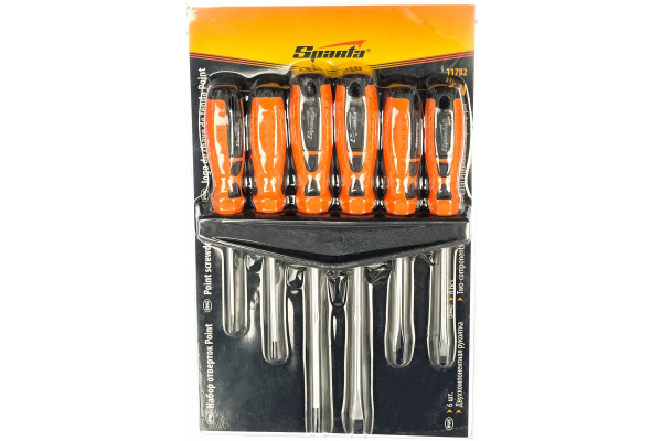 Набор отверток, CrV, двухкомпонентные рукоятки, 6шт SPARTA Point 11782