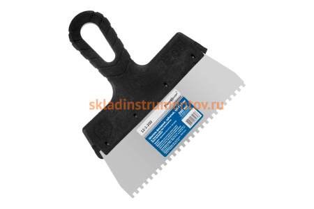 Фасадный зубчатый шпатель (200 мм, зуб 4x4 мм) РемоКолор 12-1-200