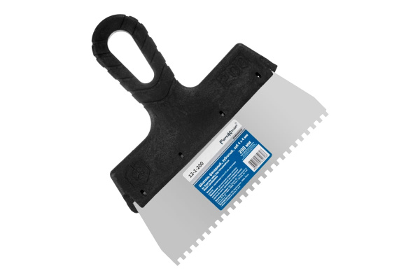 Фасадный зубчатый шпатель (200 мм, зуб 4x4 мм) РемоКолор 12-1-200