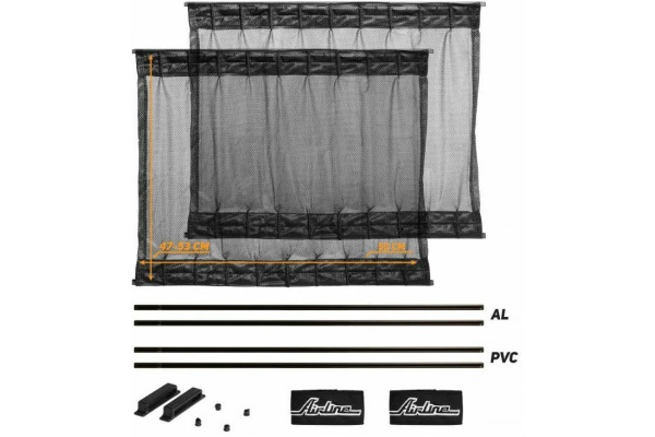 Солнцезащитные раздвижные шторки (50х47-53 см, черный цвет) Airline ASPS-S-07