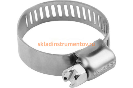 Хомуты "ЭКСПЕРТ" из нержавеющей стали с просечной лентой  ПЛ-12,7, 16-32мм, 100шт. Зубр 37815-016-32-100