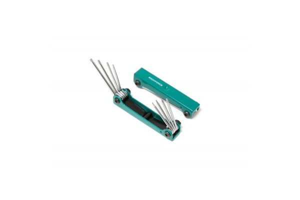 Набор ключей TORX складной 8 предметов Т5-Т10, Т15, Т20 ROCKFORCE RF-5087F