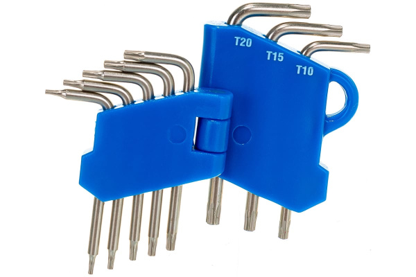 Набор ключей имбусовых Зубр "Эксперт" Мини для точных работ Cr-V TORX Т5-Т20 с отверстием для защищенного крепежа 8 шт. 27477-H8