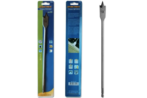 Сверло перовое по дереву (19х300 мм) ПРАКТИКА 774-177