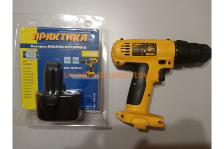 Аккумулятор (12 В; 1.5 А*ч; NiCd) для инструментов DeWALT, B&D блистер ПРАКТИКА 038-791
