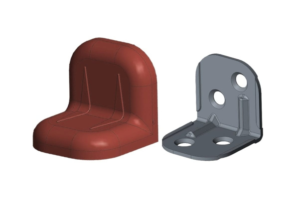 Уголок с заглушкой MFK-TORG 24х24х25х1.2 красное дерево темное 8 24 24 8