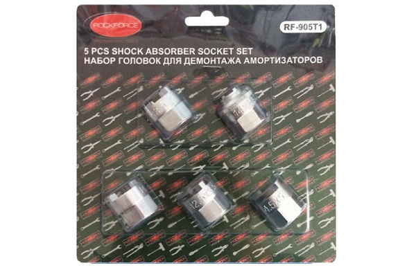 Набор головок для разборки стоек амортизаторов 10.5х3.5, 12.5х3.5, 14х2.5, 14.5х3 ROCKFORCE RF-905T1