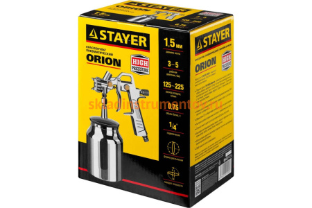 Пневматический краскопульт STAYER MASTER ORION 1,5мм 06472-1.5