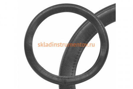 Комбинированная оплетка на руль Airline гладкая/перфор. кожа, черная, 37-39 см/М AWC-RS-15M