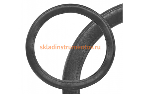 Комбинированная оплетка на руль Airline гладкая/перфор. кожа, черная, 37-39 см/М AWC-RS-15M
