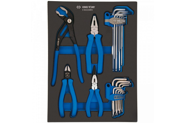 Набор пассатижей, шестигранников и TORX Г-образных ключей KING TONY ложемент, 22 предмета 9-90222MRV