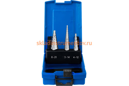 Набор ступенчатых сверл по сталям и цветным металлам (3 шт; 3-20 мм; Р6М5) ЗУБР 29670-3-20-H3_z01