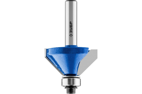 Фреза кромочная калевочная фасочная №9 ПРОФЕССИОНАЛ (34.9х17х60.5 мм; угол 45 град; хвостовик 8 мм) Зубр 28711-34.9