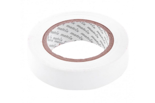 Изолента MATRIX ПВХ, 15 мм х 10 м, белая, 150 мкм 88775