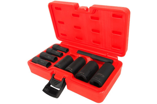 Набор головок для снятия секреток 1/2" GM, FORD, CHRYSLER в кейсе (9 предметов) JTC 4297
