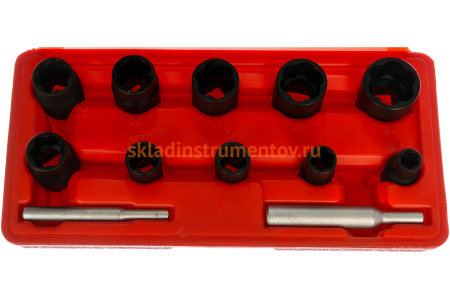 Набор торцевых головок для поврежденных гаек и болтов 8-21мм, кейс, 12шт МАСТАК 109-30012C