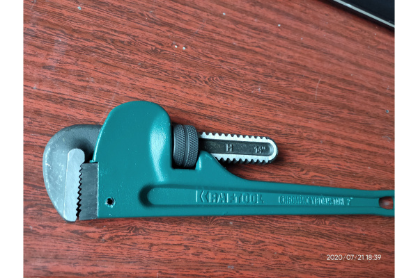 Трубный разводной быстрозажимной ключ Kraftool тип Rigit Cr-Mo губки высокотехнологичный Al корпус 2"/350 мм 2728-35_z01