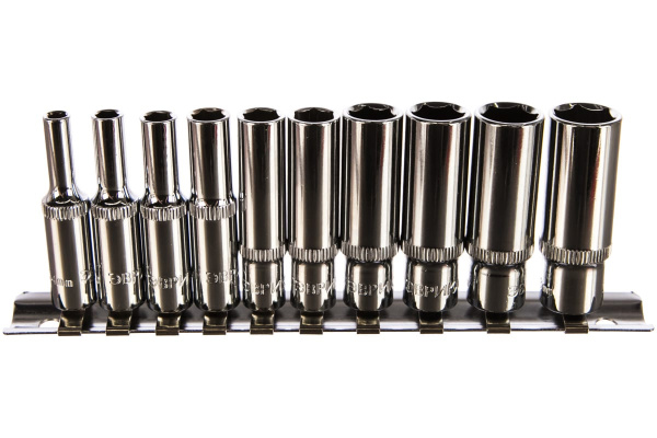 Набор глубоких торцевых головок (10 пр; 1/4 DR; 4-13 мм) ЭВРИКА ER-95150