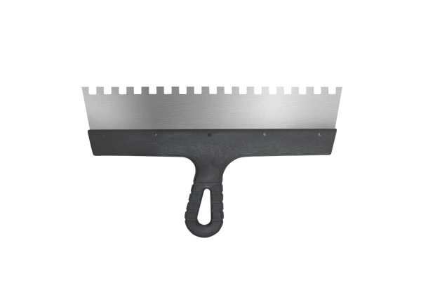 Фасадный зубчатый шпатель (350 мм, нержавеющая сталь, 10 мм) Biber 35239 тов-169790