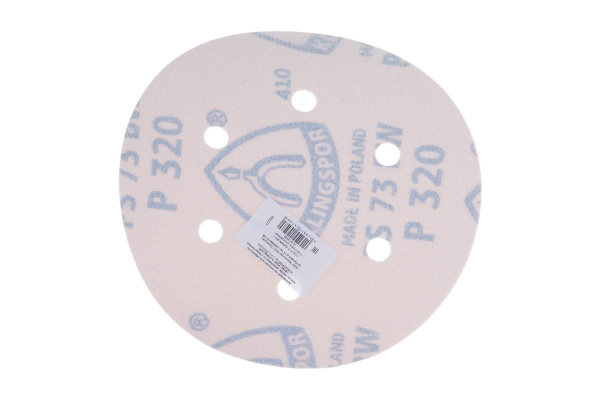 Круг шлифовальный на липучке для обработки красок, лаков и шпаклевок (150 мм; Р320; 6 отверстий) KLINGSPOR 301227