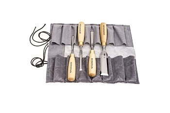 Набор стамесок 8,10,16,32мм (прямая РК, 4 штуки, в сумке-скрутке) Петроградъ М00012814