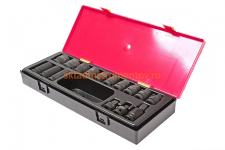 Набор ударных двенадцатигранных торцевых головок 1/2" 10-24мм в кейсе 16шт JTC-K4162