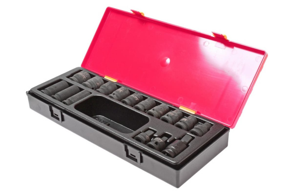 Набор ударных двенадцатигранных торцевых головок 1/2" 10-24мм в кейсе 16шт JTC-K4162