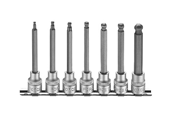Набор головок наружный шестигранник L=100 мм, 3/8" FORCE 3076L