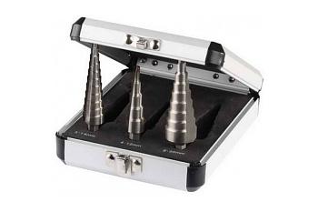 Набор ступенчатых свёрл Эксперт (3 шт; Р6М4) по металлу Зубр 29670-3-20-H3