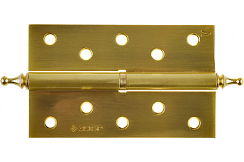 Дверная разъемная петля Зубр Эксперт 1 подшипник цвет матовая латунь SB левая с крепежом 125x75x2.5 мм 2 шт. 37605-125-3L