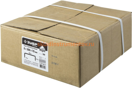 Строительная кованая скоба ЗУБР 300 х 70 х 8мм, 100 шт 311165-300-70