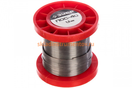 Припой ПОС 40 (1 мм; 100 г; проволока) Зубр 55451-100-10