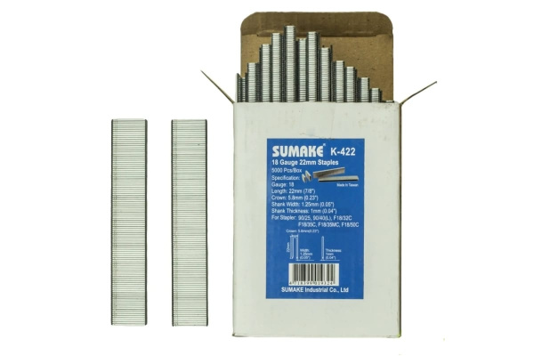 Скоба (22 мм) 5000 шт для пневмостеплеров 90/25, 90/40 Sumake K-422