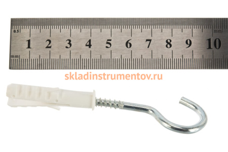 Распорный дюбель Зубр МАСТЕР тип ЕВРО с шурупом-полукольцом, 8х40 / 5х75 мм, 6 шт 30686-08-40