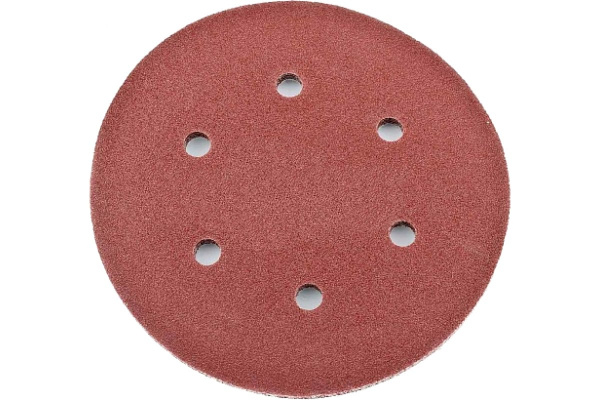 Лист шлифовальный (5 шт; 150 мм; 6 отверстий; Р120) для эксцентриковых шлифмашин REDVERG 6624195