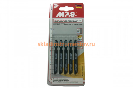 Пилки T119A (75х55х1.2 мм; 5 шт.) по древесине, фанере, ДСП, изоляционным материалам, пластмассе MPS 3107