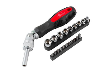 Реверсивно-рычажная отвертка с насадками РемоКолор 20шт 33-4-312