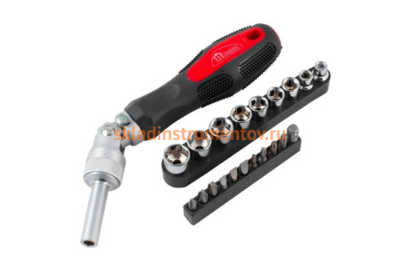 Реверсивно-рычажная отвертка с насадками РемоКолор 20шт 33-4-312