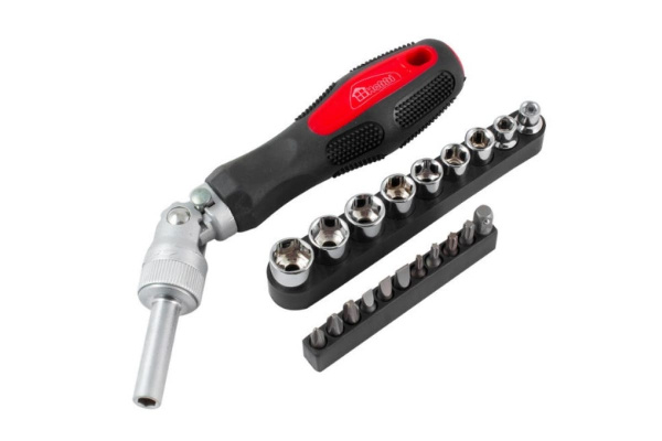 Реверсивно-рычажная отвертка с насадками РемоКолор 20шт 33-4-312