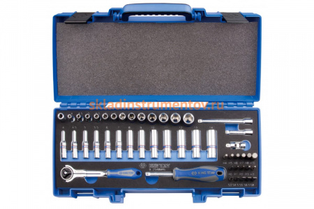Набор торцевых головок с принадлежностями 1/4", шестигранные, 4-14 мм, 48 предметов KING TONY 2548MRV