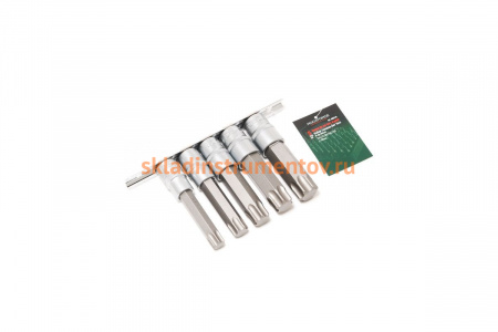 Набор головок-бит Torx 6-лучевых 5 шт на планке ROCKFORCE RF-40914L