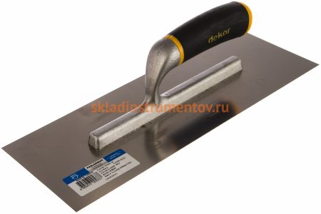 Гладилка DEKOR прямая, нержавеющая сталь 120х350 мм алюминиевая ручка 533