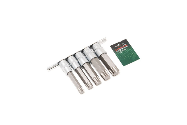 Набор головок-бит Torx 6-лучевых 5 шт на планке ROCKFORCE RF-40914L