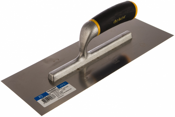 Гладилка DEKOR прямая, нержавеющая сталь 120х350 мм алюминиевая ручка 533